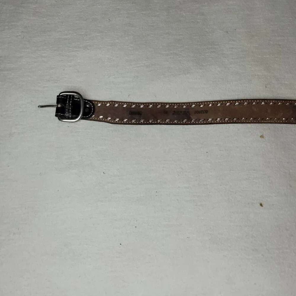 Vtg Tex Tan Belt Womens Sz 20 Barbie Buckle Genuine Cowhide 022101 Made In USA